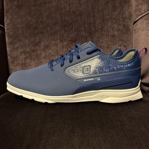 New FootJoy Golf Superlites XP Spikeless Shoes Navy/White/Red Mens Size 11.5 M